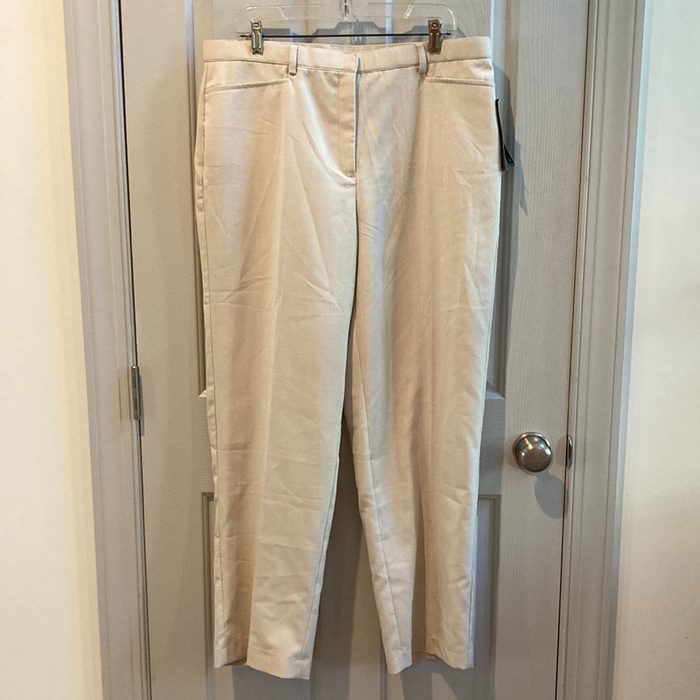 Briggs New York Cream Straight-Leg Dress Pants